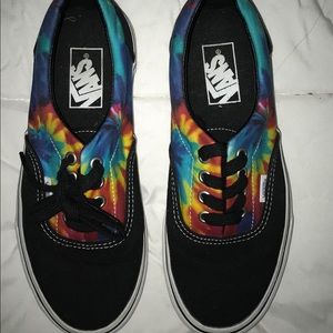 Black and tie-dye vans